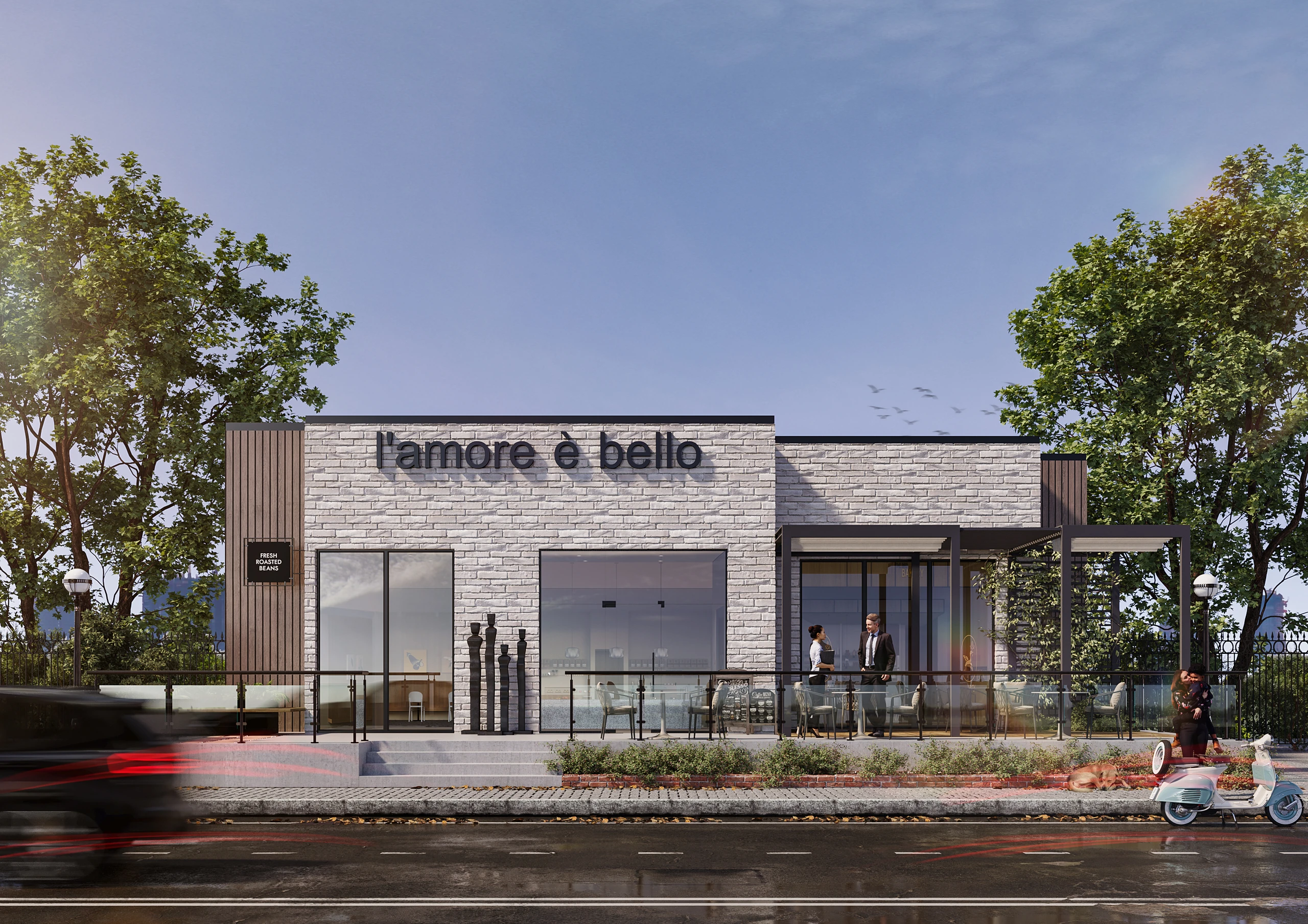 Café Storefront commercial render